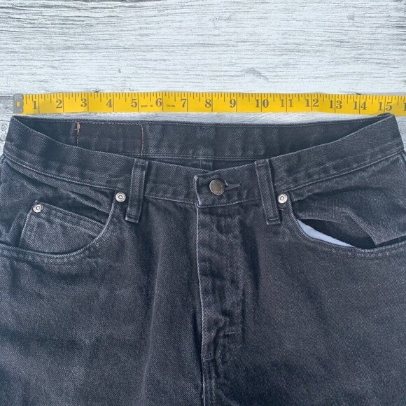Wrangler Black Denim Straight Leg Dark Wash Classic Relaxed Fit Jeans - Picture 7 of 10